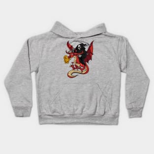 Grim Reaper Riding Dragon Kids Hoodie